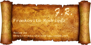 Frankovits Rodrigó névjegykártya